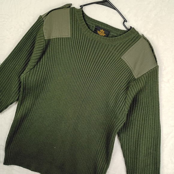 Alpha Industries Other - Alpha Industries Commando Sweater Mens M Green Ribbed Knit Military Army Gorp